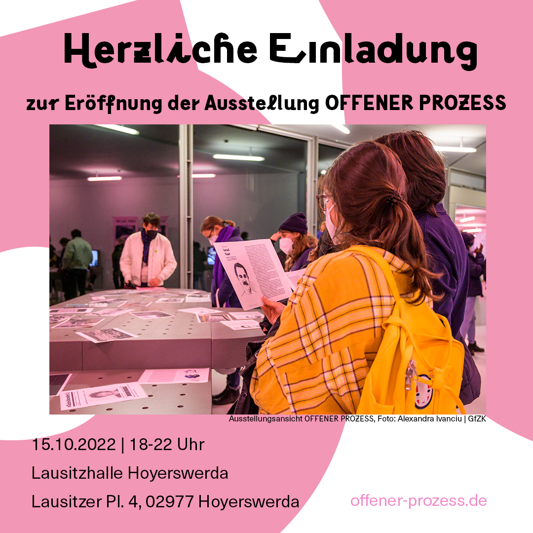 Eröffnung der Ausstellung "Offener Prozess" (Plakat)