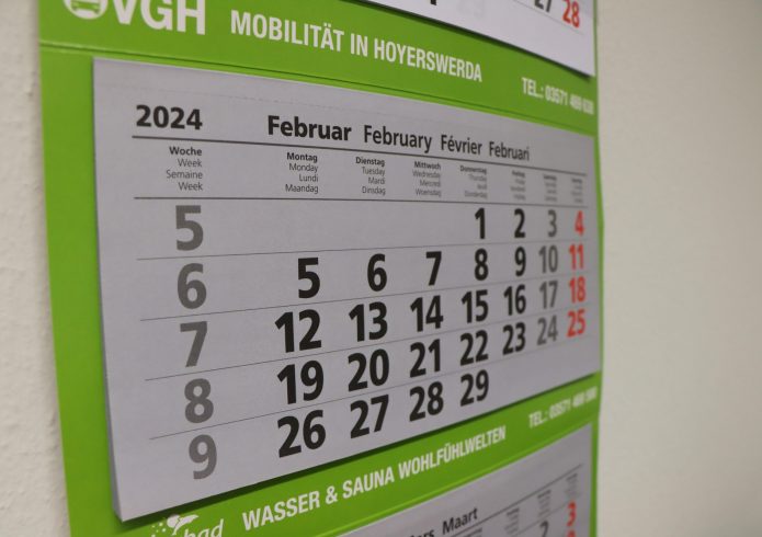 Wandkalender, Februar 2024