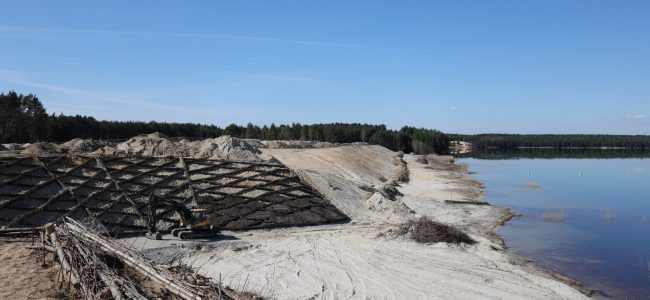 Blick auf das Westufer des Scheibe-Seess.