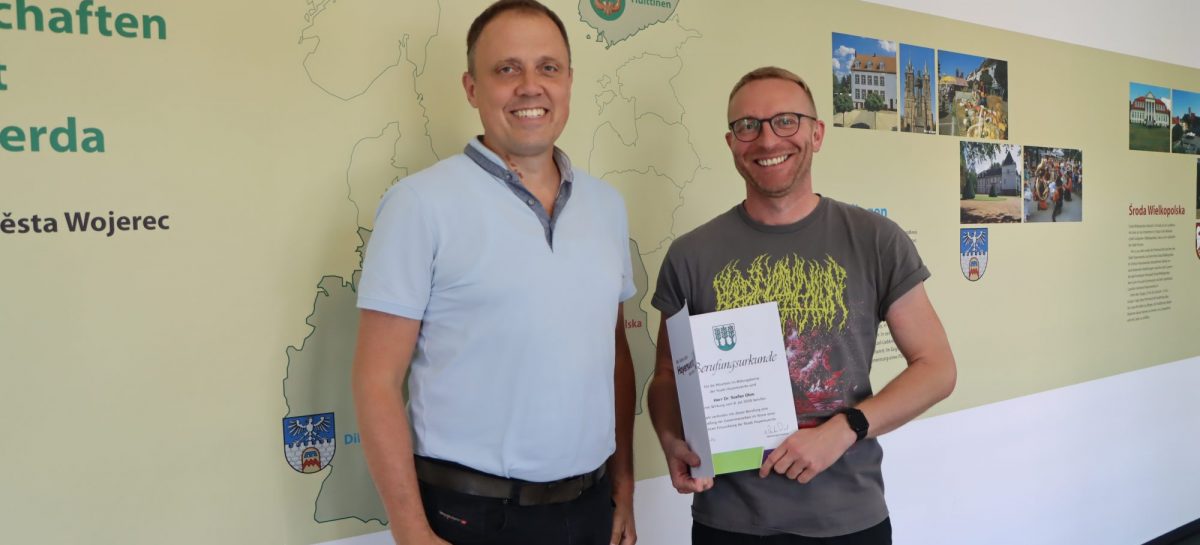 Bürgermeister Mirko Pink und Dr. Stefan Ohm