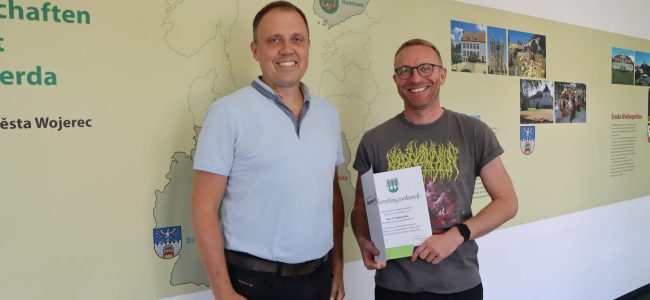 Bürgermeister Mirko Pink und Dr. Stefan Ohm