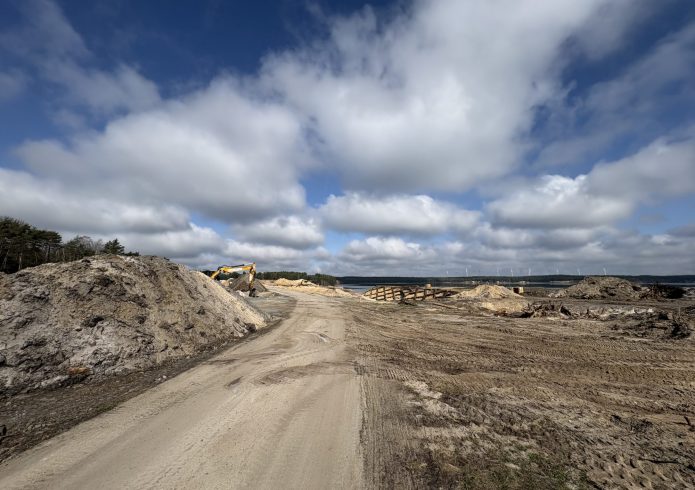 Bauarbeiten am Scheibe-See Hoyerswerda