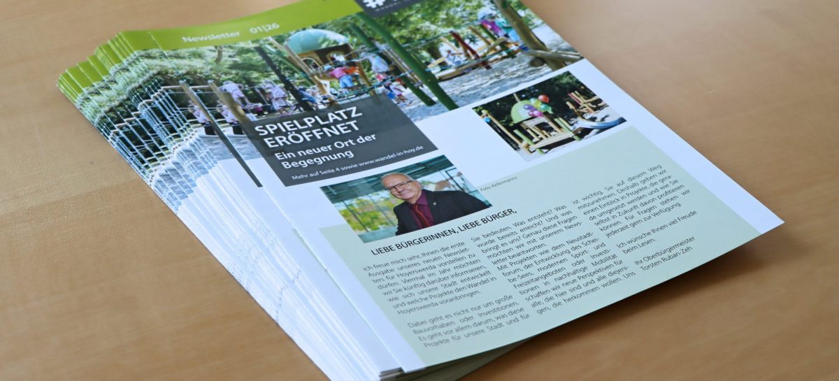 Neuer Newsletter der Stadtverwaltung wurde am 1. August verteilt und liegt in den Rathäusern aus