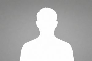 Weiße Silhouette einer männlichen Person auf grauem Hintergrund